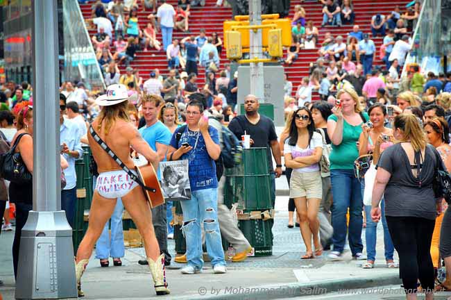 Naked Cow Boy at Times SQ.